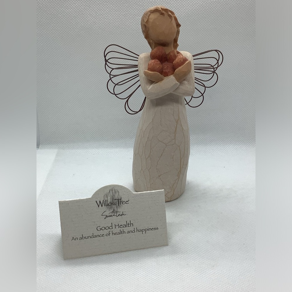 Willow Tree Good Health Demdaco 2003 Susan Lordi Girl Angel With Apples 5.5"